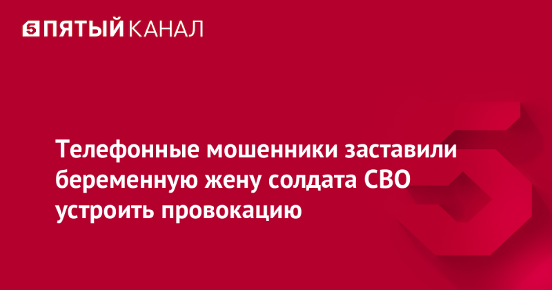 Телефонные мошенники заставили беременную жену солдата СВО устроить провокацию